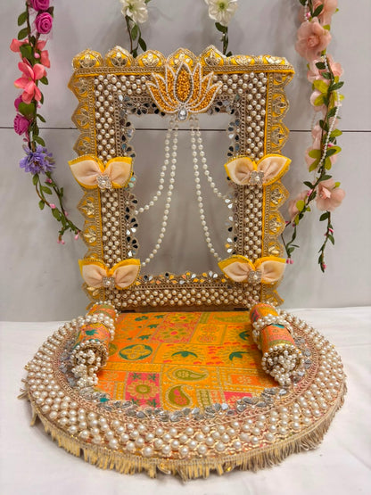Tyoharmart Festive Ready Mandap & Singhasan for Laddu Gopal, Ganpati & Home Temple