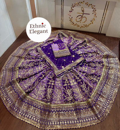 Boutique Designer 4 Meter Ghera Royal Poshak – A Timeless Blend of Tradition and Elegance