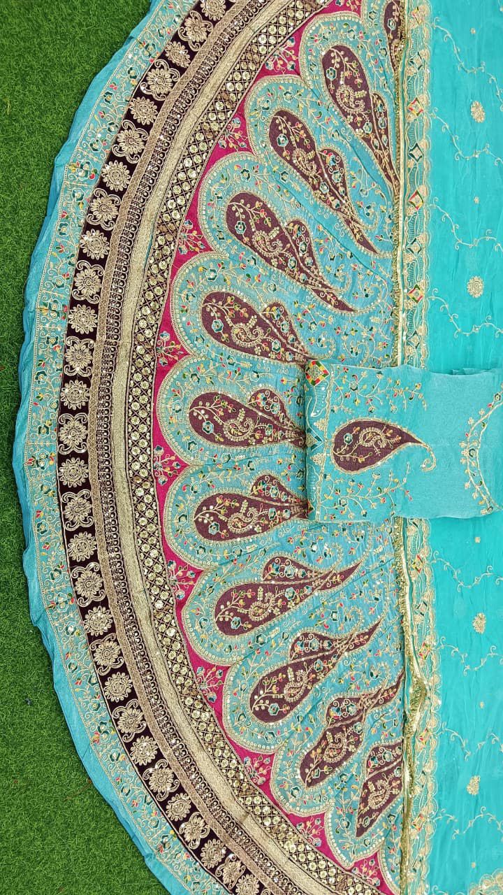 Designer Rajasthani Poshak with Zardosi Work | 14 Kali Lehanga
