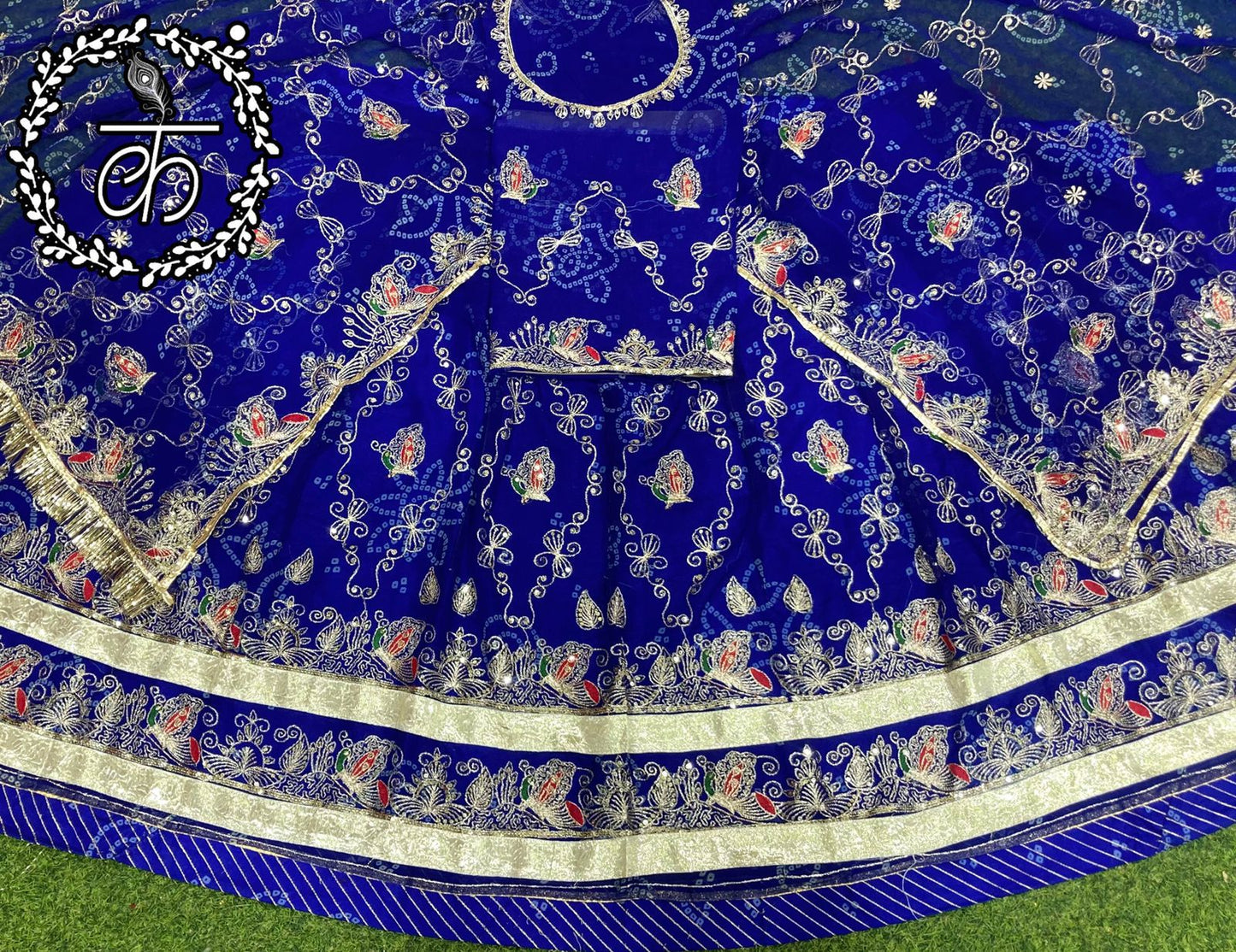 Designer Boutique Chunnari Heavy Poshak – Copper Sequence, Zari Work & Heavy Odhani