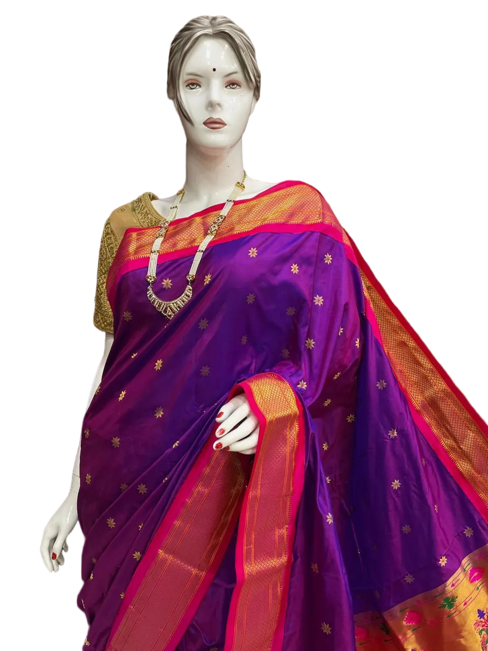 Kadiyal Border Pure Silk Paithani Saree | Silk Mark Certified | Designer Paithani