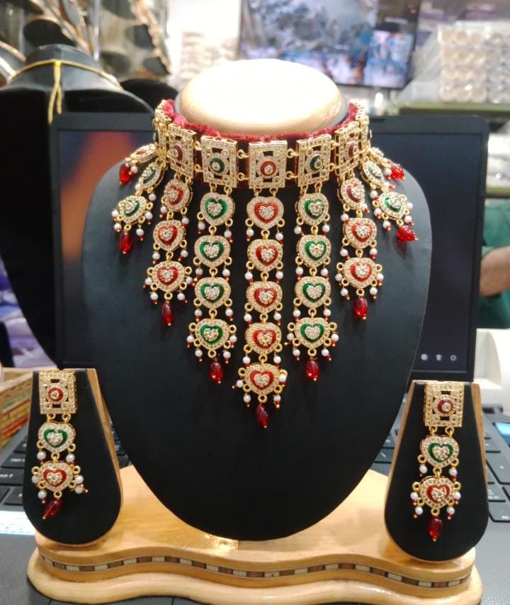 Elegant heavy designer beautiful Necklace earring set