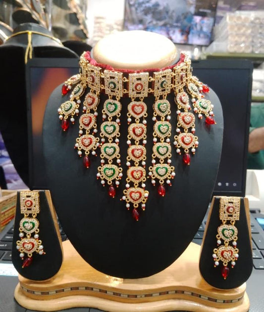 Elegant heavy designer beautiful Necklace earring set