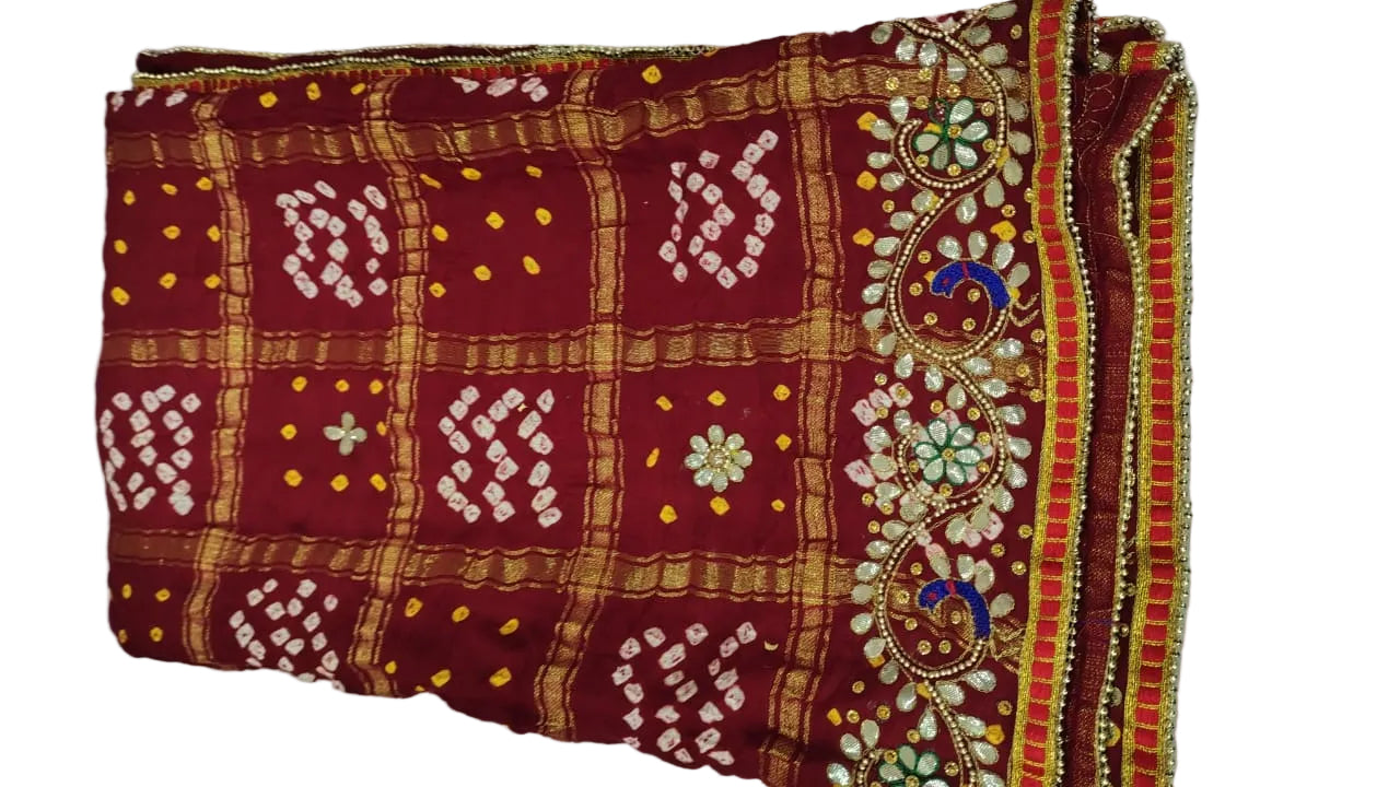 Modal Gajji Silk Gotta Patti Beautiful Handwork Traditional Odhna