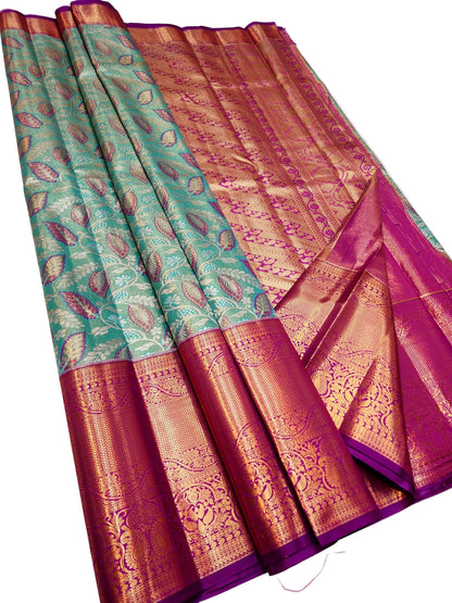 Designer Kanjipuram Semi Tissue Saree – Trendy Traditional Look for Festive & Partywear