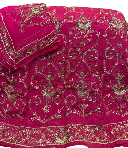 Natural crap pure odhna heavy dabka jardoji handwork poshak Rajwadi Poshak