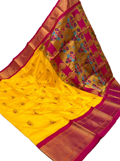Exquisite Paithani Handwoven Pure Silk Saree – Certified Authentic Silk
