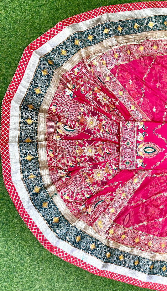Hevy CREPSILK Fabric Vintage style with pure Odhani Royal Rajputi poshak