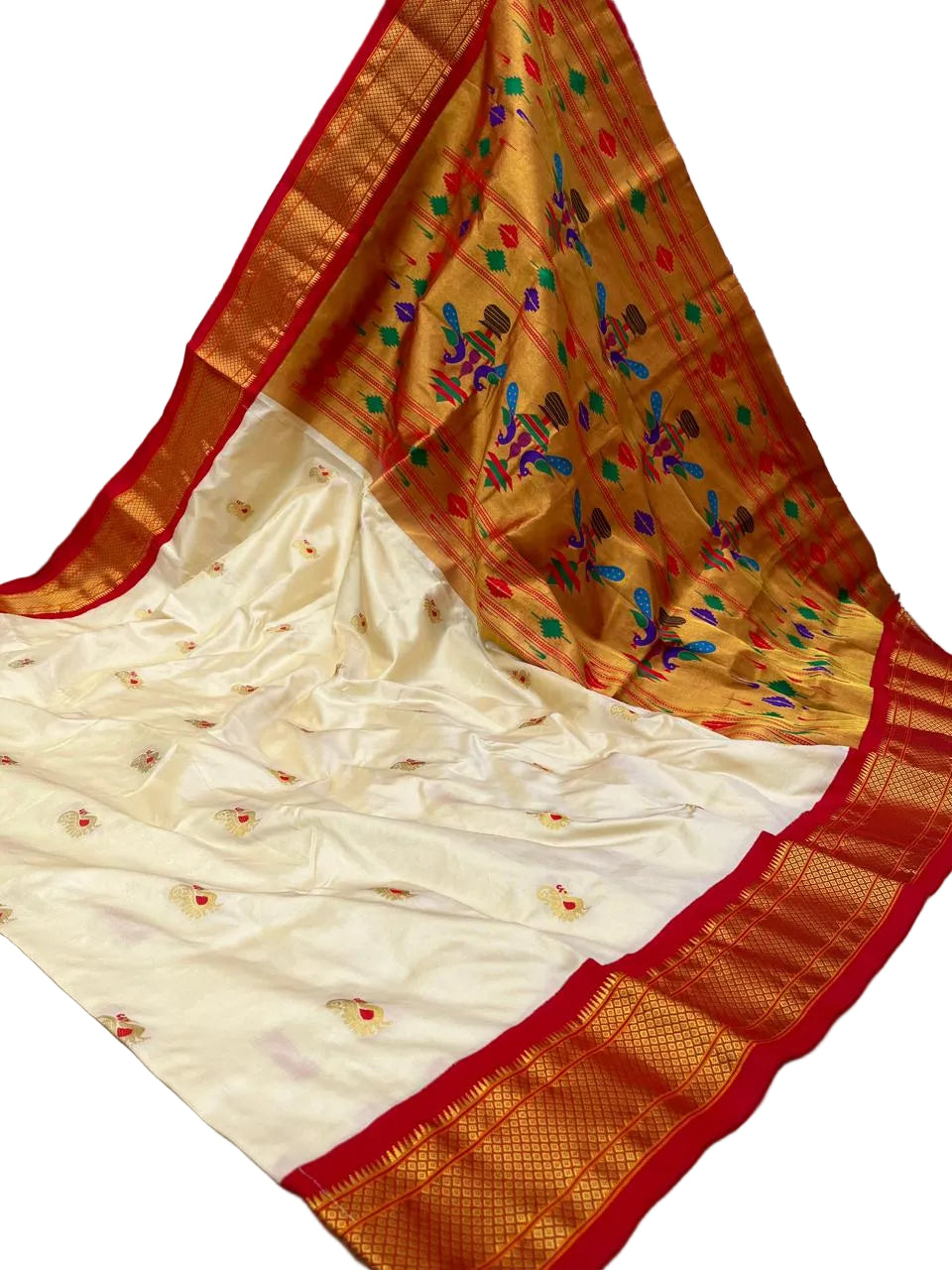 Traditional Pure Silk Paithani with Kadiyal Border