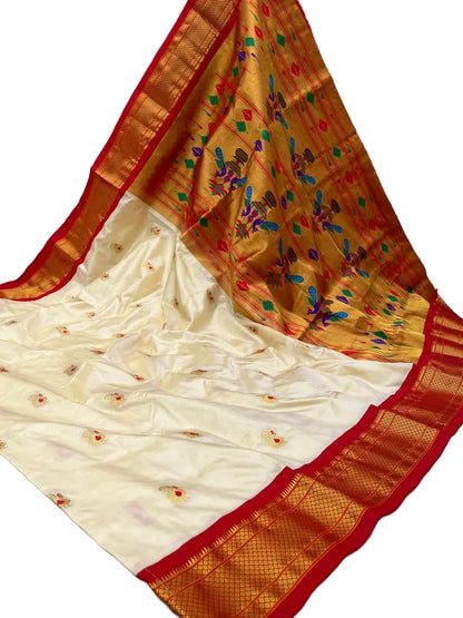 Traditional Pure Silk Paithani with Kadiyal Border