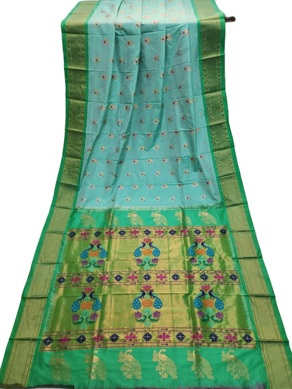 Pure Silk Paithani Saree with Maharani Pallu & Meenakari Buti – Kalanjali Collection