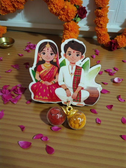 Auspicious Grih Pravesh/welcome /Ganpati MDF Haldi Kumkum – Perfect for traditional Indian  rituals. Pack of 25