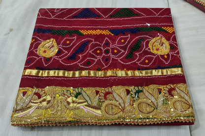 Traditional Kolkata Zardozi Chunri Odhna Marwadi Heritage Collection | Georgette Wedding Dupatta