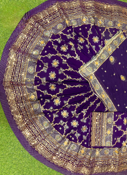 Designer 4-Meter Gher Rajasthani Poshak | Blooming Georgette, Fancy Kali & Sequence Work