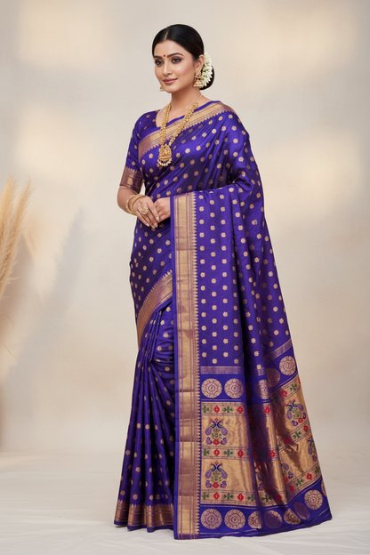 Handloom Maharani Paithani Pure Silk Saree | Traditional Designer Paithani Saree