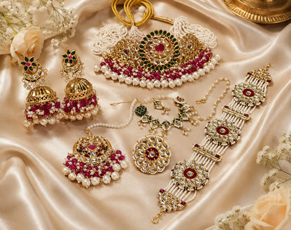 Kundan Bridal Jewelry Set – Rajwadi Pearl Poshak Full Wedding Collection