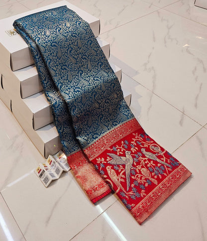 Premium Kanchipuram Pure Silk Bridal Saree – Handloom & Silk Mark Certified