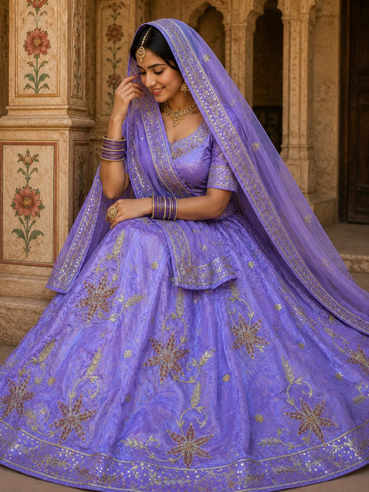Heavy dabka jardoji handwork Natural silk Pyor odhna Rajasthani poshak