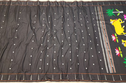 Handloom Single Muniya Pure Silk Paithani Saree | Self Border | Silk Mark Certified