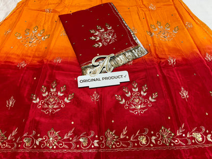 Designer Upada Crepe Boutique Thakurji Poshak with Aari Taari Work & Pure Odhani