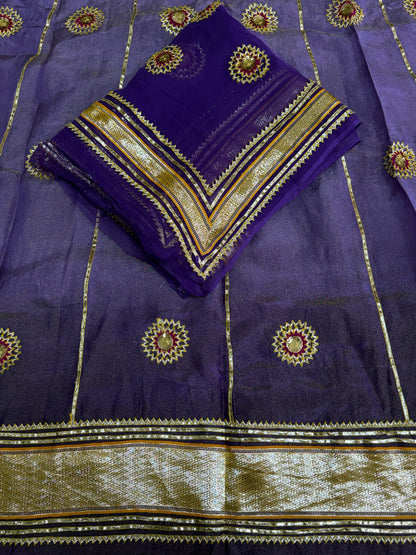 Tissue fabric pyor odhni Partywear Rajputi poshak