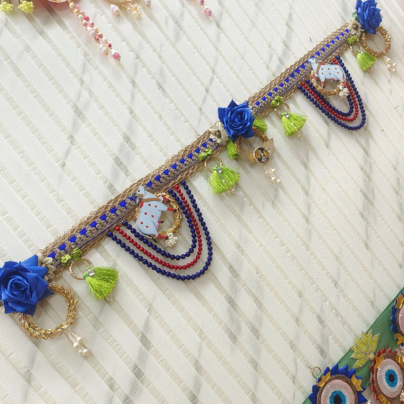 Kamdhenu cow floral design beautiful Bandarwal/Toran 40"inch