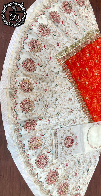 Trending Satan Rajasthani poshak with contrast pure Odhani