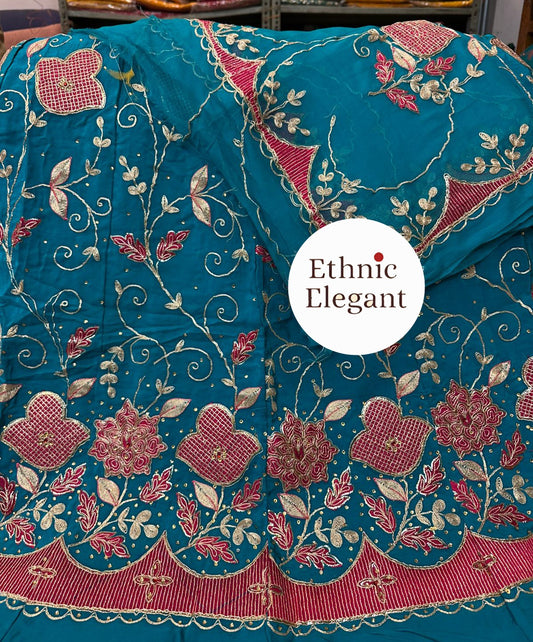 Boutique Natural silk  thakurji pure odhna heavy patch work handwork beautiful poshak