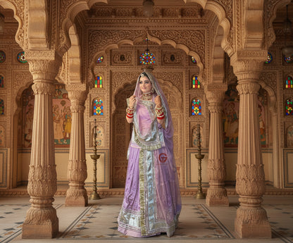 Elegant Partywear Poshak - 32 Kali Heavy Gher, Gota Patti & LafaSikkiya Work