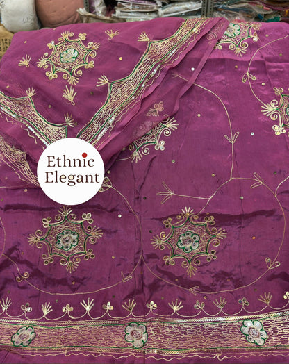 Rajputi Boutique Poshak – Heavy Natural Odhna with Zari, Taara & Resham Handwork