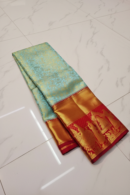 Kanchipuram Pure Silk Handloom Floral Bridal Saree | Silk Mark Certified Kanjivaram Saree
