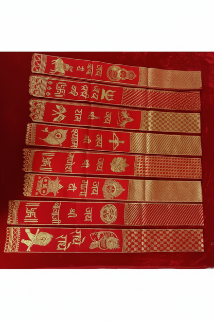 Traditional Hindu Devotional silk Patka | Jai Shri Religious Puja Dupatta (All Deity Designs)  pack of 25