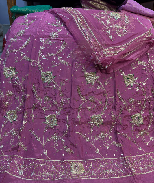 Natural Silk Thakurji Pure Odhna | Heavy Zardozi & Dabka Work Royal Rajwadi Poshak