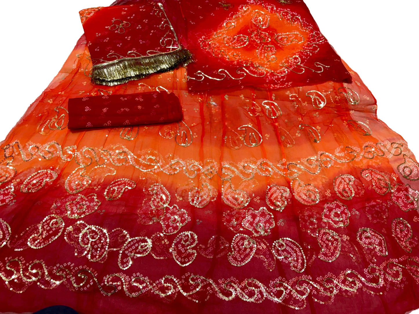 Thakurji Pure Rai Bandhej Poshak with Taari Work & Gota Kiran Finishing