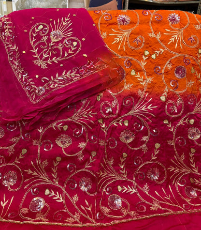Heavy Bember Satin Thakurji Poshak with Pure Odhna | Aari Taari Dabka Handwork Dress