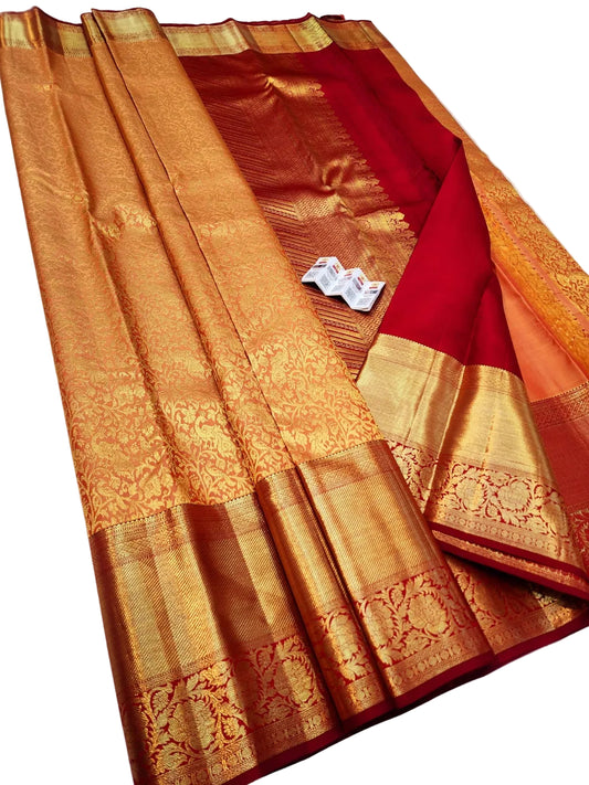 Kanchipuram Pure Silk Saree Silk Mark Certified | Handloom Bridal Pattu Saree with Zari Border