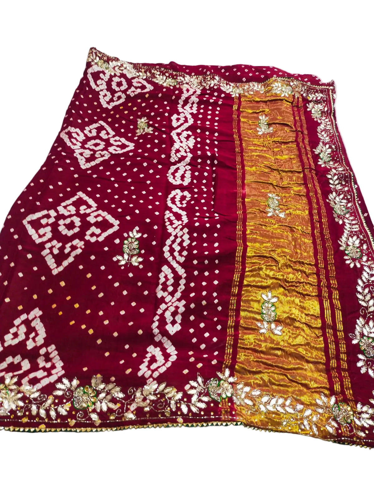 Pure Modal Gajji Silk Jaipuri Bandhej Saree – Boutique Handwork Designer Saree