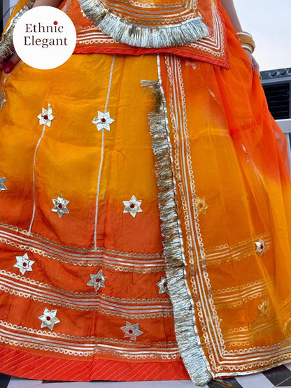 Double Shaded Upada Fabric Rajasthani Poshak – Elegant Partywear with Pure Odhna