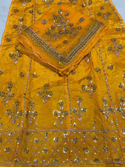Upada silk pyor odhni Jardoji handwork heavy designer Rajputi poshak