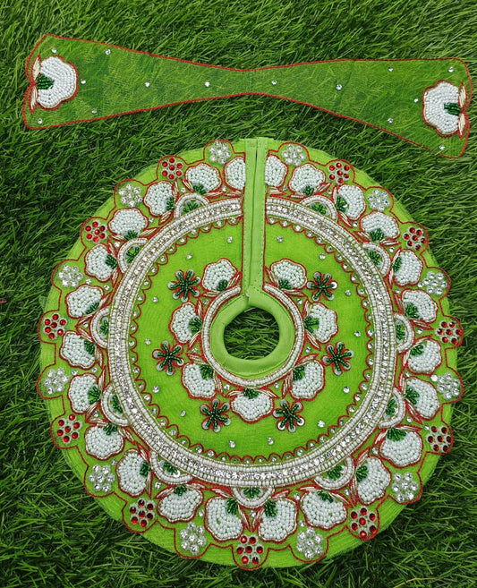 Moti cheed stone  work designer Ladoo gopalji poshak  6" inch