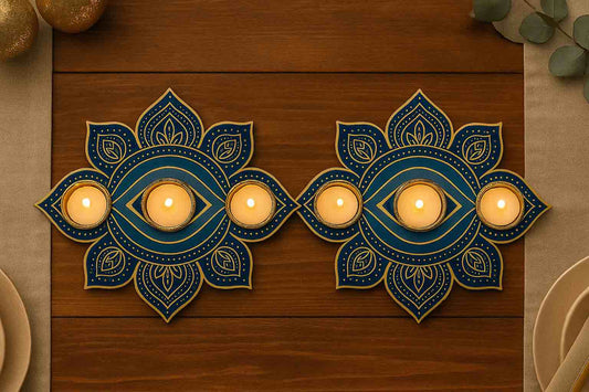 Designer MDF Rangoli plates pack of 2