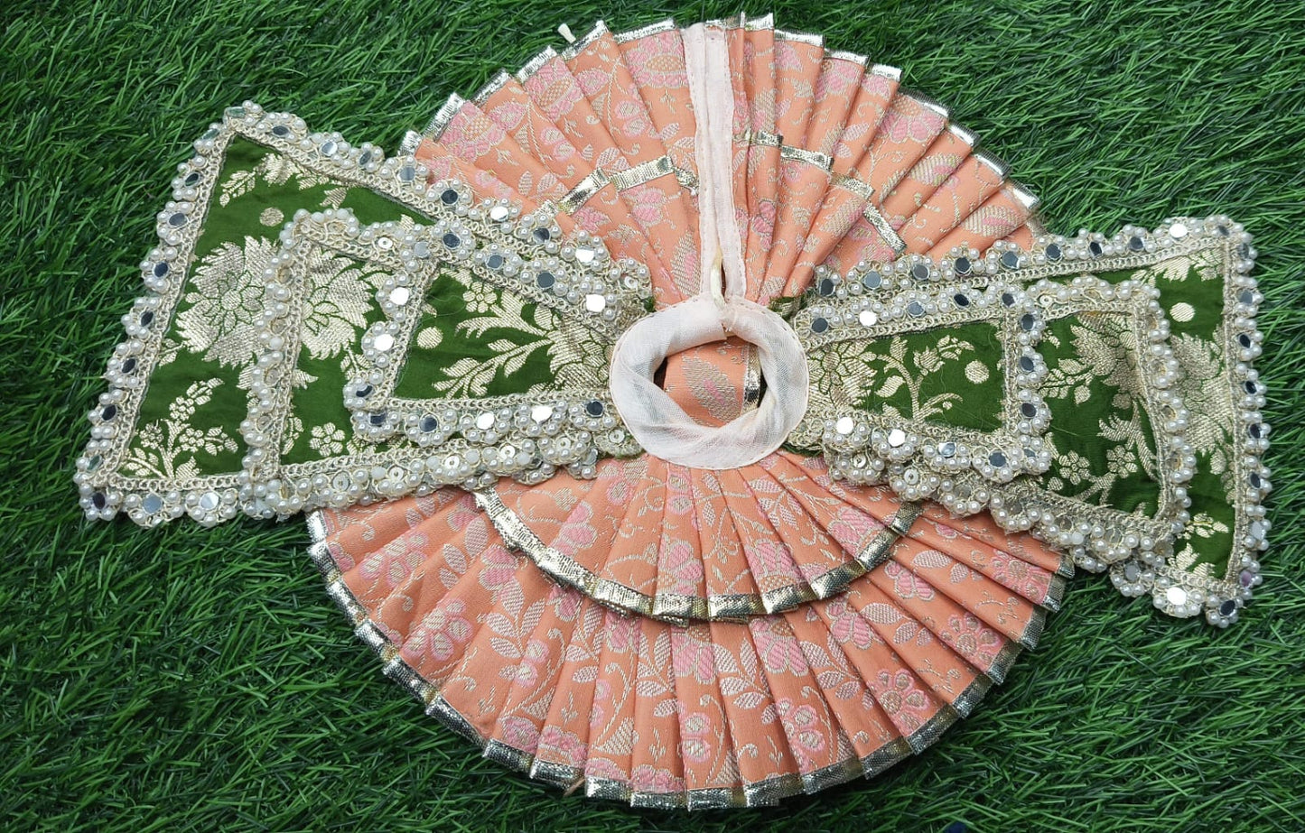 Designer Double Frill Double Dupatta elegant Laddu Gopalji poshak  pack of 2