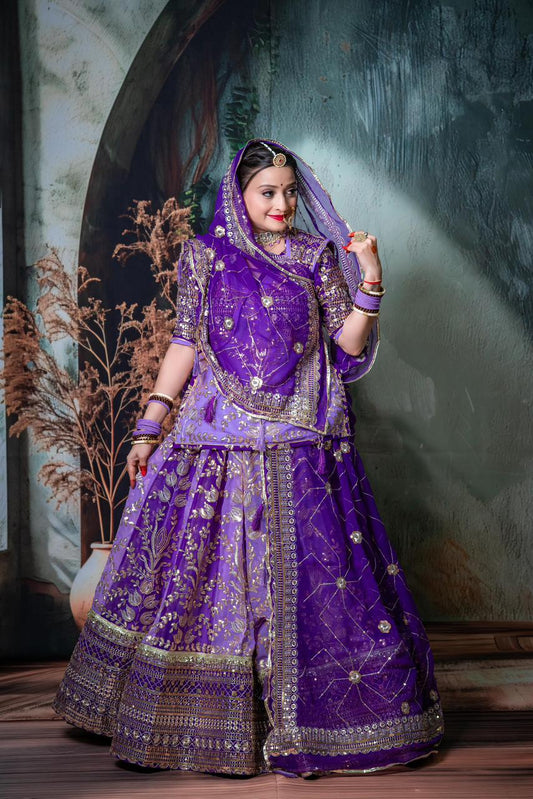 Boutique Designer 4 Meter Ghera Royal Poshak – A Timeless Blend of Tradition and Elegance