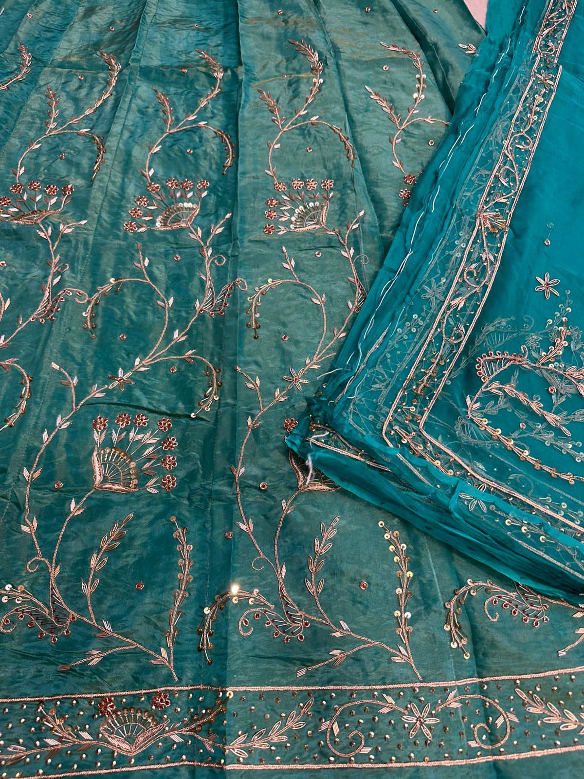 Heavy Tissue Thakurji Poshak – Pure Odhna with Jardozi Dabka Handwork