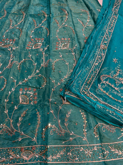 Heavy Tissue Thakurji Poshak – Pure Odhna with Jardozi Dabka Handwork