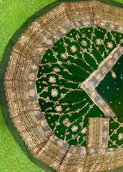 Designer 4-Meter Gher Rajasthani Poshak | Blooming Georgette, Fancy Kali & Sequence Work