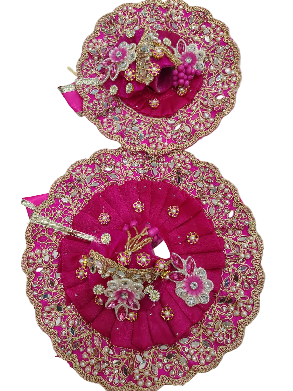 Premium Embroidered Ladoo Gopal Ji Poshak with Mukut