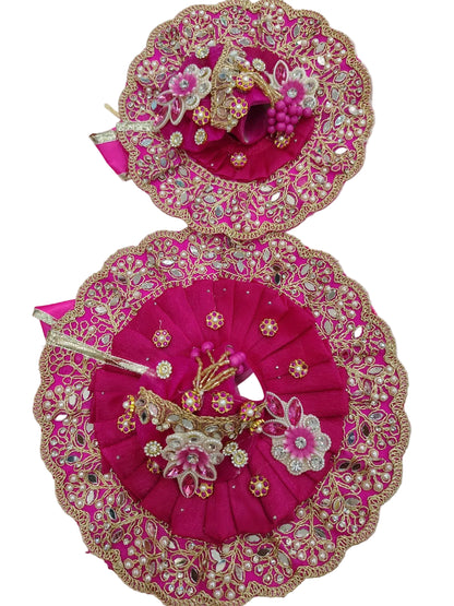 Premium Embroidered Ladoo Gopal Ji Poshak with Mukut