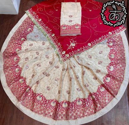 Heavy Fancy Barik Coding Pittan Zari work Pure HO SILK Pyor odhni Designer poshak