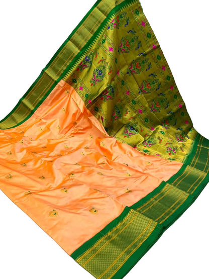 Traditional Pure Silk Paithani with Kadiyal Border